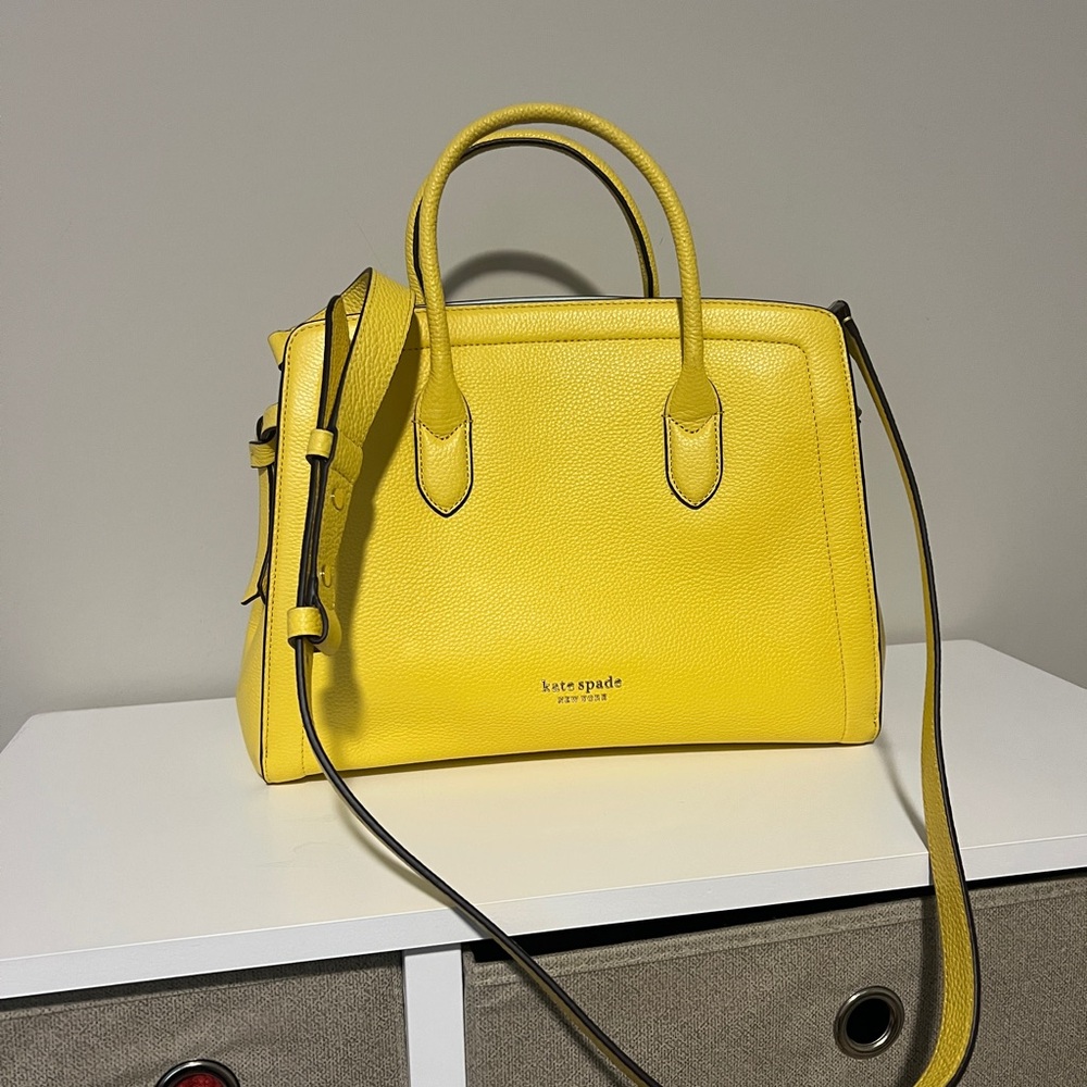 Kate Spade Yellow Satchel with Structured Design